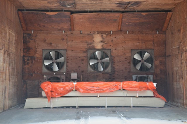 Three fans setup side by side